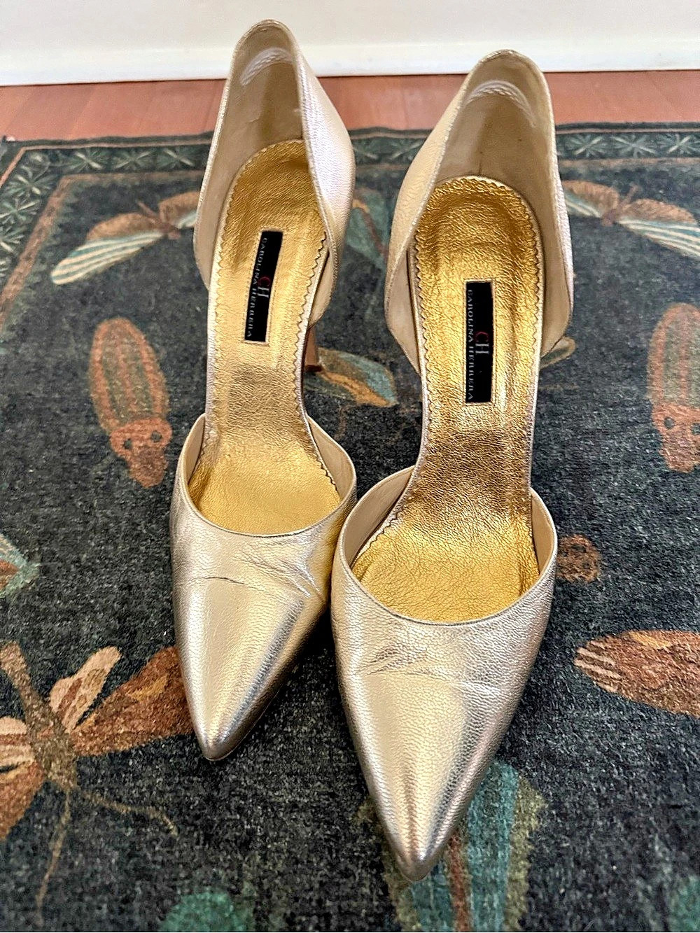 Carolina Herrara Metallic d’Orsay Heels EU 39